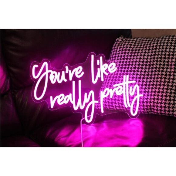 You Are Like Really Pretty Neon Sign Pink Room Decor LED Wall Decor Bedroom NEW - Picture 2 of 7